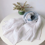 100% Linen Color Block Stripe Scarf