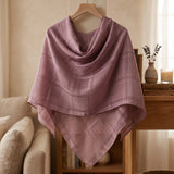 Silk Blend Plaid Triangle Scarf