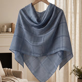 Silk Blend Plaid Triangle Scarf