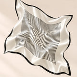 100% Silk Geometric Stripe Square Scarf