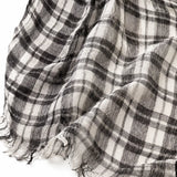 100% Linen Classic Check Scarf