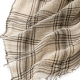 100% Linen Classic Check Scarf