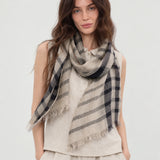 100% Linen Classic Check Scarf