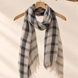 100% Linen Classic Check Scarf