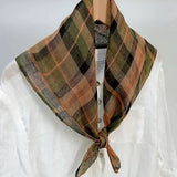 Retro Plaid Square Scarf
