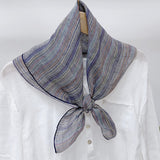 Retro Plaid Square Linen Scarf