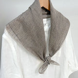 Retro Plaid Square Linen Scarf