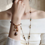 Tiger's Eye Drop Charm Necklace
