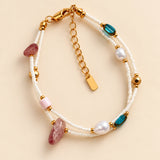 Mixed Gemstone Multi-Strand Wristlet