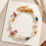 Mixed Gemstone Multi-Strand Wristlet