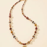 Natural Stone Beaded Pendant Necklace