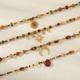Natural Stone Beaded Pendant Necklace