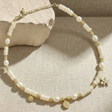 Natural Seashell Starfish Pendant Pearl Necklace