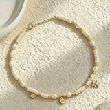 Natural Seashell Starfish Pendant Pearl Necklace