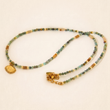 Sun Pendant Turquoise Beaded Necklace