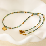 Sun Pendant Turquoise Beaded Necklace