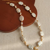 Baroque Pearl Evil Eye Pendant Necklace