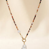 Natural Stone Baroque Pearl Pendant Necklace