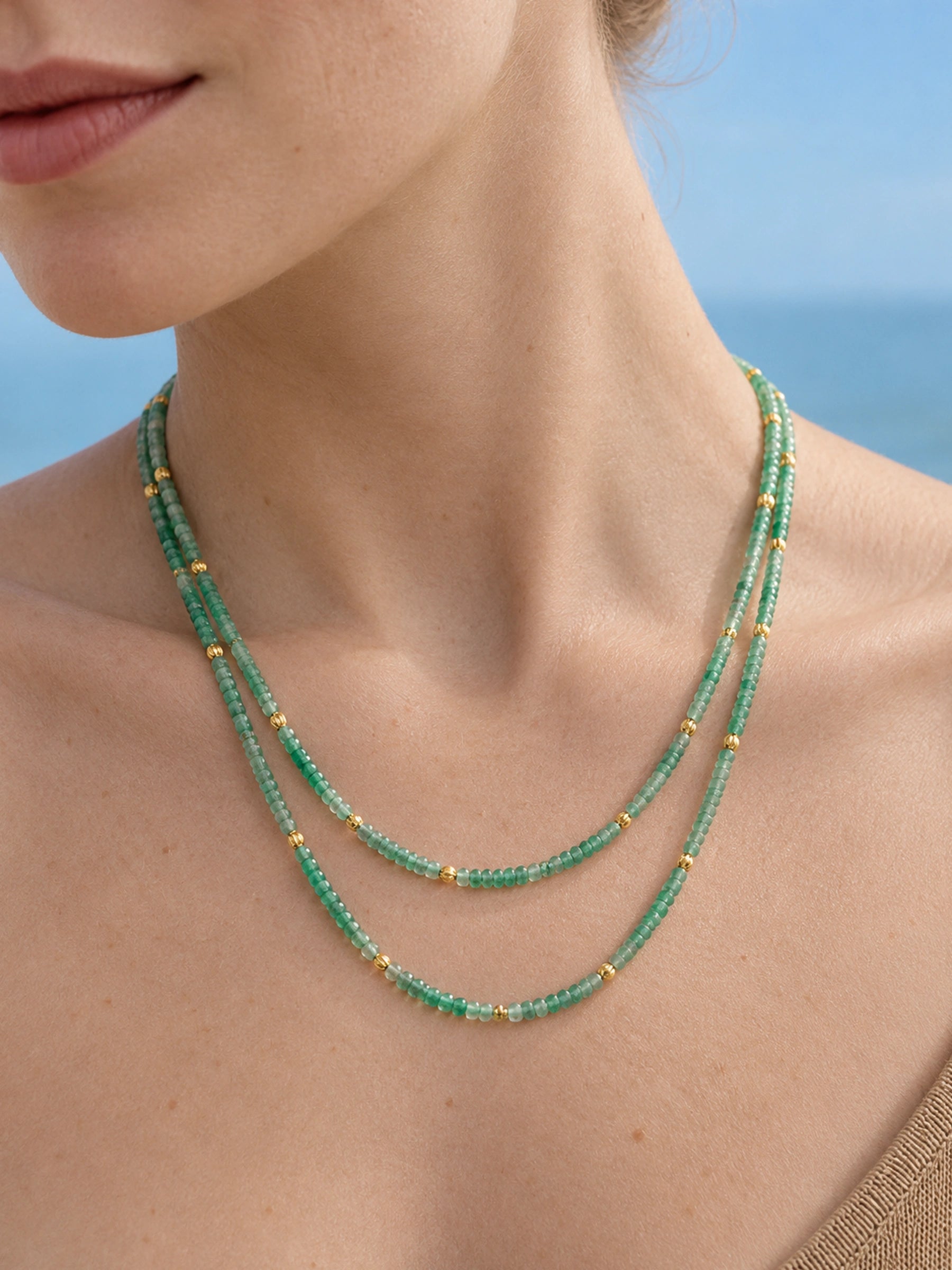 Aventurine Boho Layering Necklace