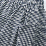Cotton Linen Plaid Wide Leg Pants