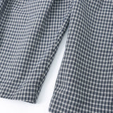 Cotton Linen Plaid Wide Leg Pants