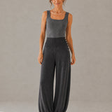 Wool Square-Neck Wide-Strap Knit Tank