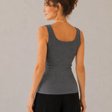 Wool Square-Neck Wide-Strap Knit Tank