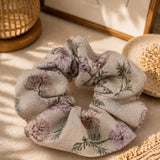 100% Linen Vintage Print Scrunchie
