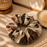 100% Linen Vintage Print Scrunchie