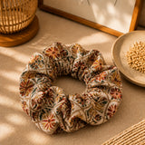100% Linen Vintage Print Scrunchie