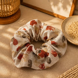 100% Linen Vintage Print Scrunchie