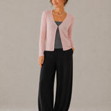 Wool Wide-Waistband Button-Detail Balloon Pants