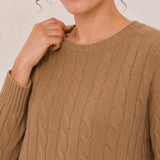 Cashmere Cable-Knit Crewneck Sweater