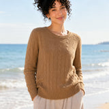 Cashmere Cable-Knit Crewneck Sweater