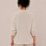 Cotton V-Neck Button-Front Knit Cardigan with Pockets