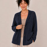 Cotton V-Neck Button-Front Knit Cardigan with Pockets