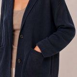 Cotton V-Neck Button-Front Knit Cardigan with Pockets