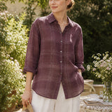Linen Cotton Plaid Oversized Shirt