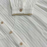 Linen Cotton Ruffle Collar Shirt
