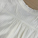 Linen Cotton Ruffle Collar Shirt