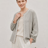 Linen Grey V-Neck Shirt