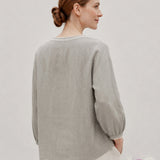 Linen Grey V-Neck Shirt