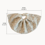 Linen Hand-Beaded Fan Hair Scrunchie