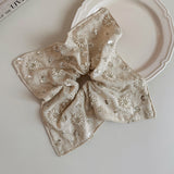 Linen Hand-Beaded Square Hair Scrunchie