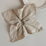 Linen Hand-Beaded Square Hair Scrunchie