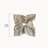 Linen Hand-Beaded Square Hair Scrunchie