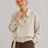 Linen-Lyocell Oversized Lapel Jacket