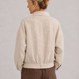 Linen-Lyocell Oversized Lapel Jacket