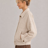 Linen-Lyocell Oversized Lapel Jacket