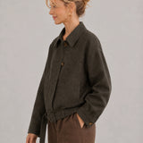 Linen-Lyocell Oversized Lapel Jacket